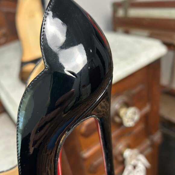 Christian Louboutin Hot Wave 130 Black Patent Pumps size 36.5 - Picture 6 of 7